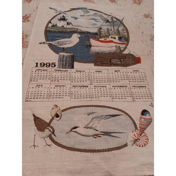 1995 Cotton Linen Tea Towel Nautical Light House Birth Year or Anniversary Gift - Picture 6 of 12